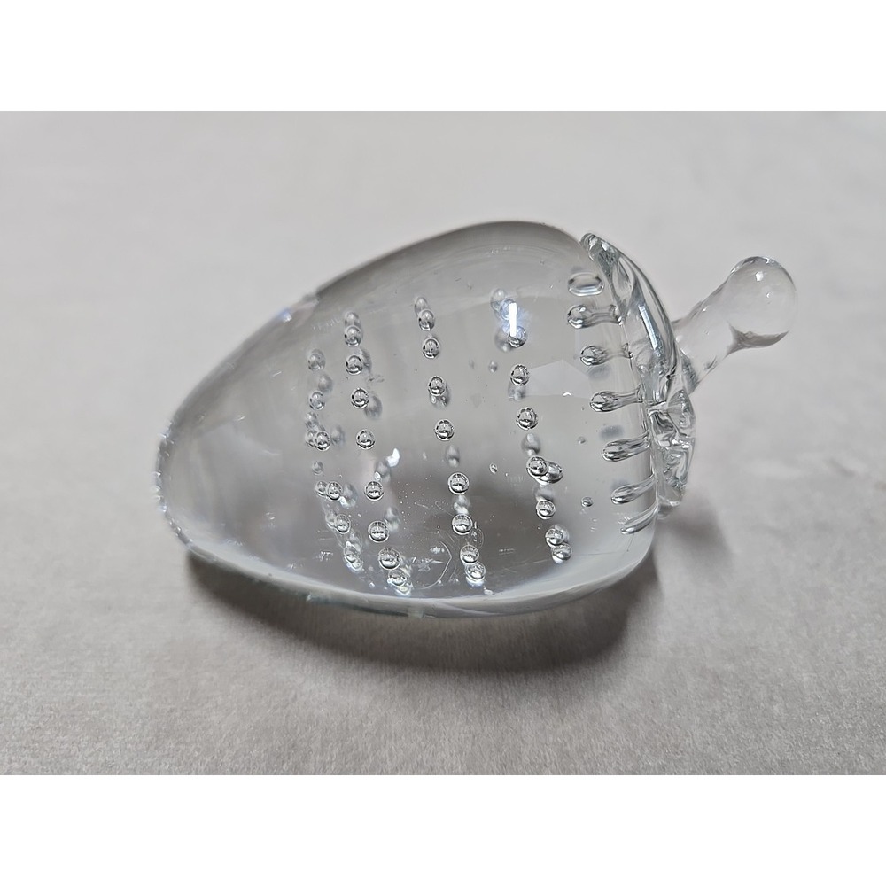 Vintage Crowning Touch Glass Strawberry Paperweight Controlled Bubbles Glass Art
